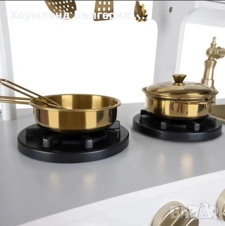 Качествена интерактивна дървена детска кухня, снимка 7 - Образователни игри - 54331793