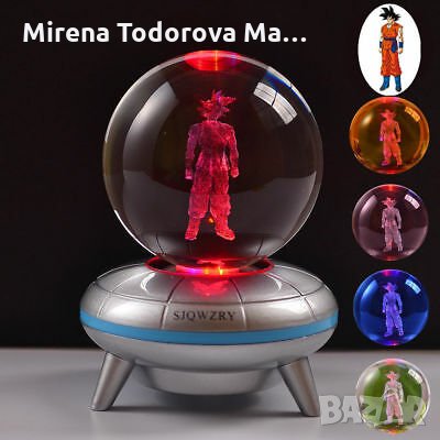 3D кристална топка LED,Goku,Star Wars R2-D2,Darth Vader,Harley Quinn,