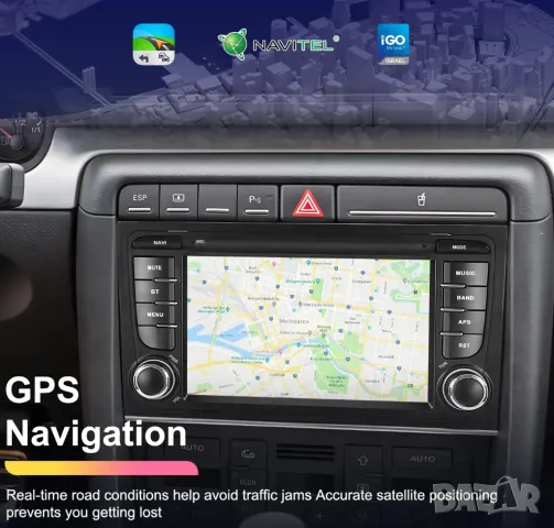 Мултимедия за Audi A4, B6, B7, RS4, навигация, Android, плеър, 2DIN, A4, Андроид, двоен дин, А4, снимка 5 - Аксесоари и консумативи - 50202117