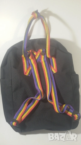 Раница Fjällräven Kanken Rainbow, черна с дъги, реплика, снимка 2 - Раници - 51836814