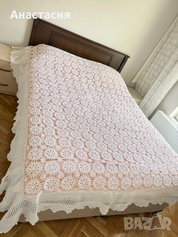  Плетена покривка за легло, снимка 2 - Покривки за легло - 54054474