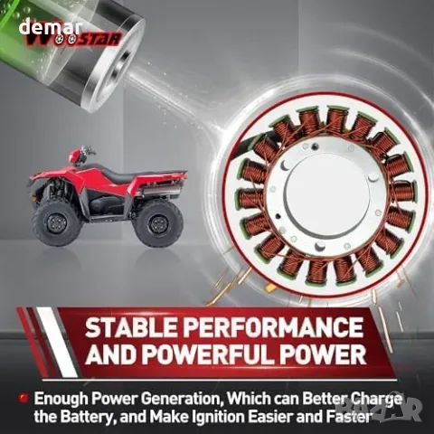 WOOSTAR 18-Coil статор за магнето (5-проводен), заместител за Suzuki King Quad, снимка 7 - Части - 55850044