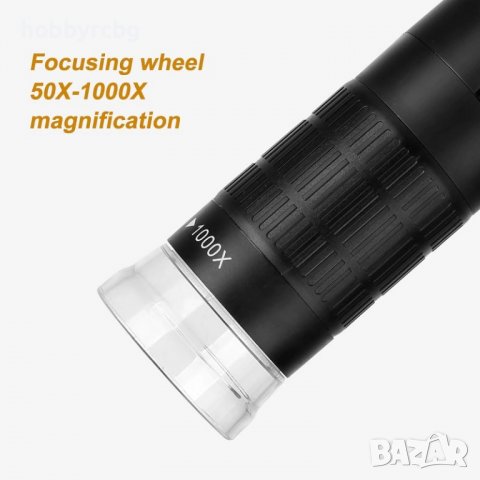 USB микроскоп с 1000х увеличение за компютър, лаптоп или телефон, снимка 3 - Друга електроника - 37084536
