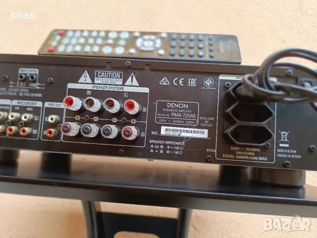 стерео усилвател DENON PMA 720AE, снимка 5 - Ресийвъри, усилватели, смесителни пултове - 50130339