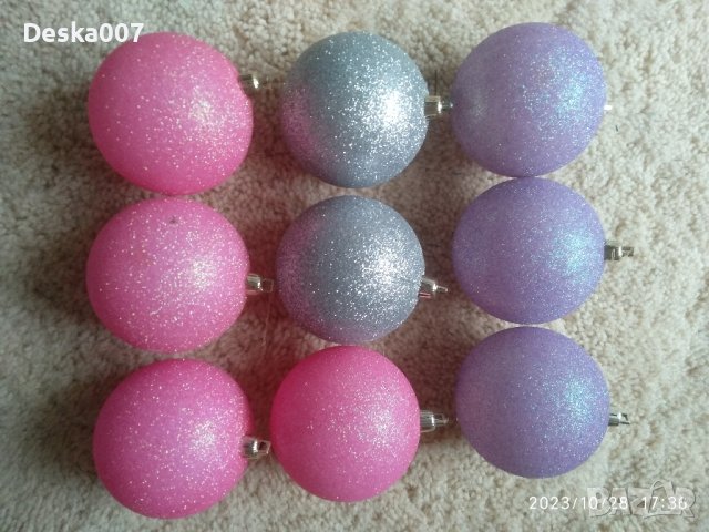 Розови лилави Сребърни топки, снимка 1 - Декорация за дома - 42757968