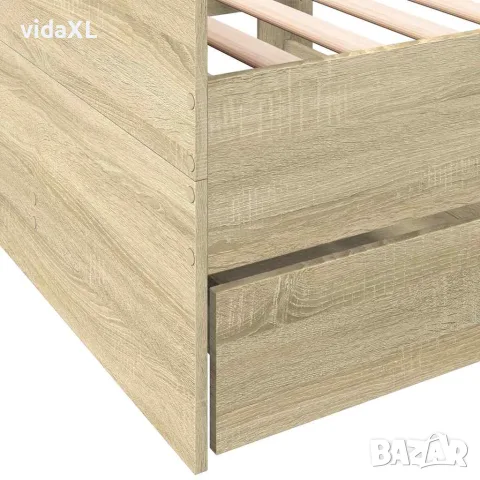 vidaXL Дневно легло с чекмеджета, без матрак, сонома дъб, 90x200 см, снимка 7 - Спални и легла - 56146817