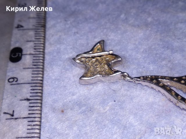 ПРЕКРАСНА СКЪПОЦЕННА СРЕБЪРНА ОБЕЦА РОДИРАНО СРЕБРО 925 ПОДХОДЯЩА и за АРТ ВИСУЛКА / МЕДАЛЬОН 19283, снимка 12 - Обеци - 40532488