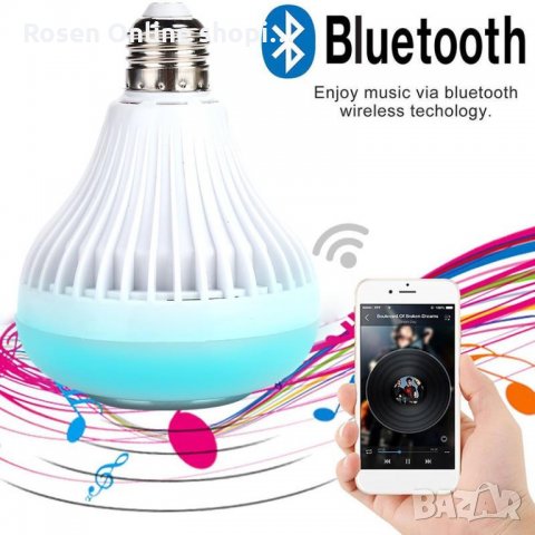 BLUETOOTH Музикална LED лампа / крушка Е27, снимка 8 - Аудиосистеми - 34926820