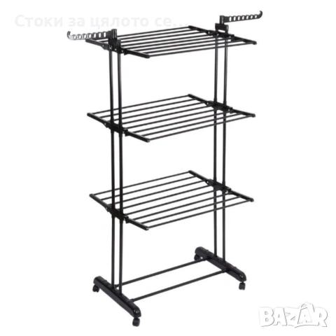 Сгъваем сушилник за дрехи на колелца, снимка 3 - Сушилници - 52402818