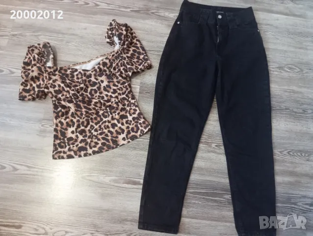 дънки с висока талия, и две блузки , снимка 8 - Дънки - 48346080