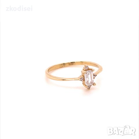 Златен дамски пръстен 1,35гр. размер:55 14кр. проба:585 модел:20111-6, снимка 2 - Пръстени - 42615588
