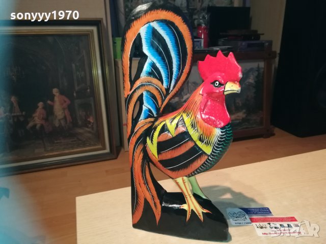 Петел от дърво-ЦВЕТЕН ръчна изработка 3112201848, снимка 3 - Колекции - 31268586