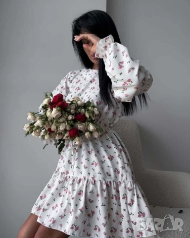 рокля с флорални мотиви , снимка 6 - Рокли - 51696222