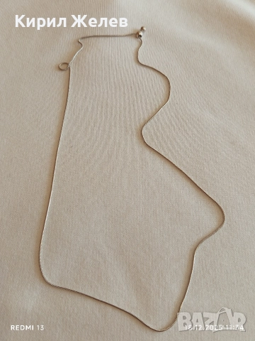 Сребърна верижка тип змийска кожа винтидж бижу елегантен дизайн 52434, снимка 8 - Колиета, медальони, синджири - 52834971