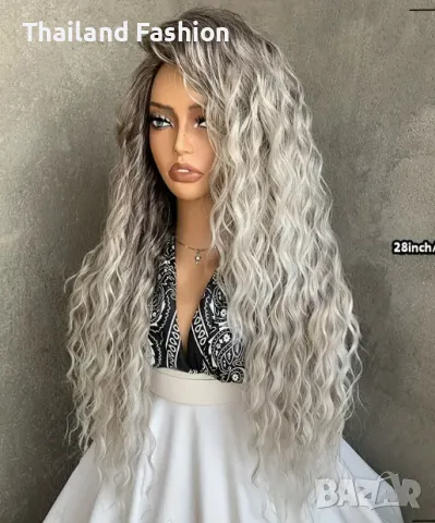 "ОМБРЕ" елегантна сива вълнообразна перука