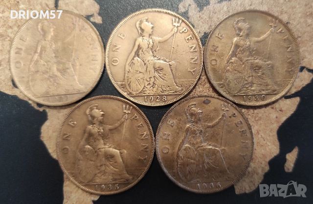 Английски монети - 5 бр.› Крал Джордж V (1927-1936)