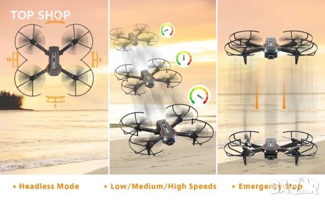 Дрон Q10 с камера , 720P HD FPV сгъваем квадрокоптер, снимка 3 - Дронове и аксесоари - 48772034