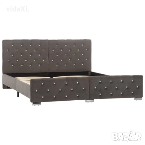 vidaXL Рамка за легло сива кадифе 160x200 см(SKU:286833), снимка 2 - Спални и легла - 54182847