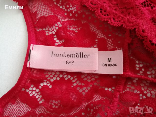 Hunkemöller дамско дантелено бюстие/сутиен в червен цвят р-р XS-S, снимка 5 - Бельо - 40637874