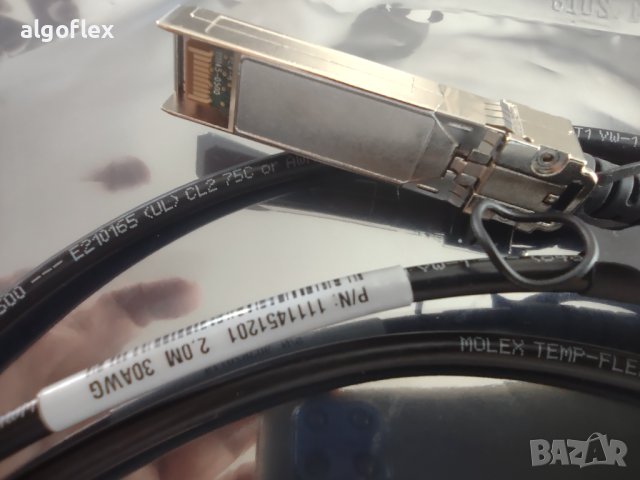 Нов кабел DAC Molex zSFP+-to-zSFP+ Passive (SFP28 to SFP28) 28Gbps 2m, снимка 2 - Кабели и адаптери - 44216290