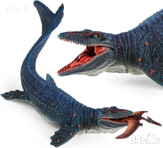 Голяма фигура Динозавър Мозазавър (Mosasaurus) с птерозавър EOIVSH