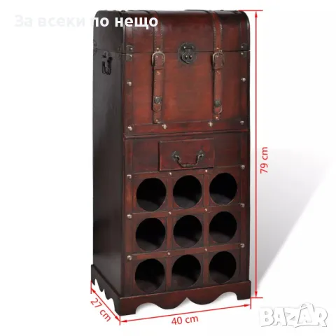 Дървен шкаф за вино със стойка за 9 бутилки Код P354, снимка 2 - Шкафове - 49804575