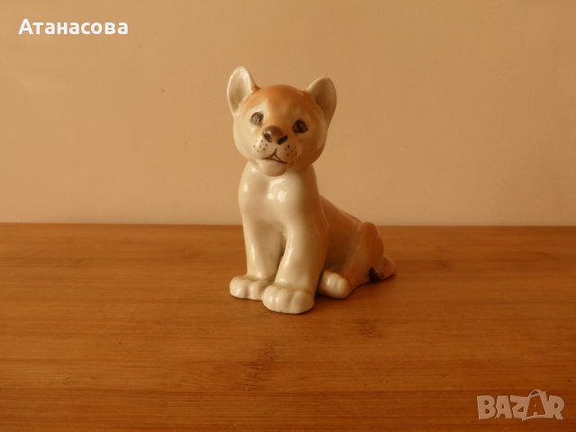 Руска порцеланова фигура "Лъвче" ЛФЗ 1979 Г, снимка 2 - Декорация за дома - 42381369