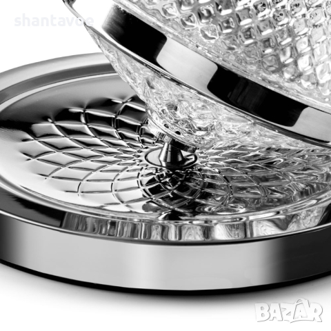 Кристален въртящ се декантер за вино със стойка , снимка 4 - Подаръци за мъже - 44602112