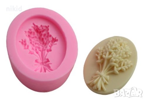 клонки Лавандула вързани овал силиконов молд форма гипс декор