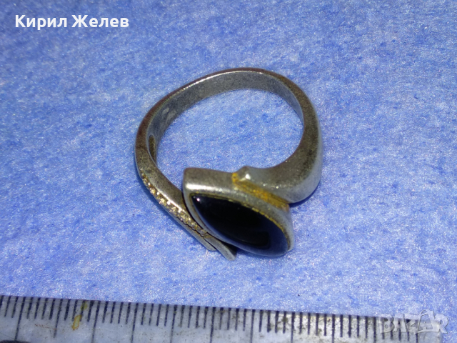 РАЗКОШЕН СКЪПОЦЕНЕН СРЕБЪРЕН ПРЪСТЕН СРЕБРО 925 с ШЛИФОВАН ЧЕРЕН ОНИКС и  ФАСЕТИРАНИ ЦИРКОНИ 43795, снимка 14 - Пръстени - 44659428