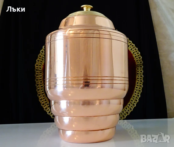 Медна делва,урна,меден съд с капак 2 литра. , снимка 10 - Антикварни и старинни предмети - 51387941