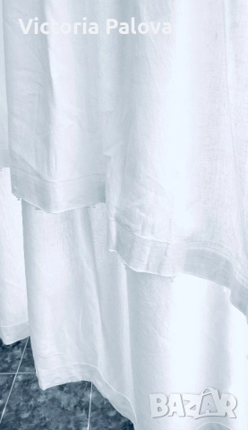 Две бели ленени (100%) пердета 2 броя, снимка 7 - Пердета и завеси - 51572673