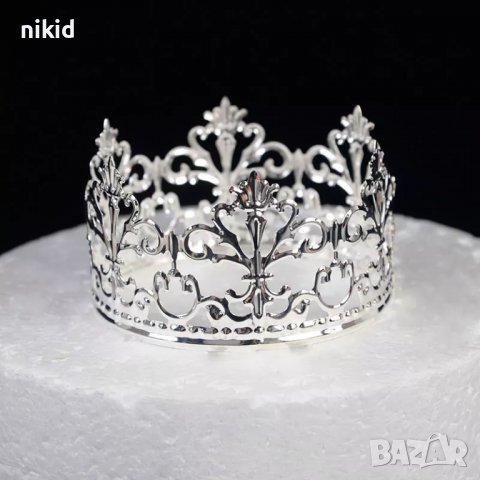 Корона Тиара метална за украса декор на торта парти сребрист златист меден цвят, снимка 8 - Други - 27713898