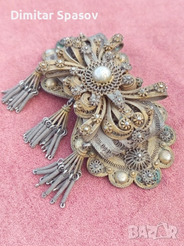 Възрожденска Сребърна Пафта Филигран Колан, снимка 8 - Други ценни предмети - 52894187