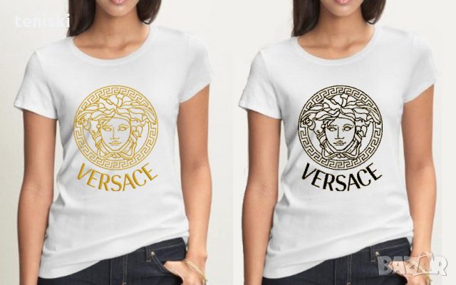 Дамска тениска Versace принт Модели,цветове и размери, снимка 5 - Тениски - 34410601