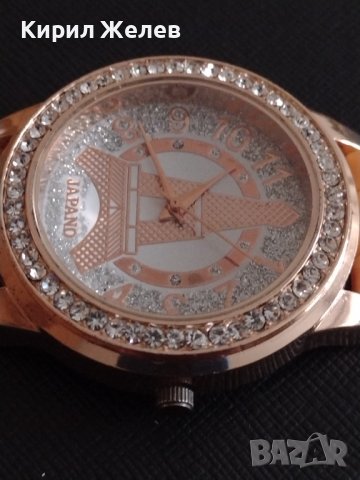 ФЕШЪН МОДЕЛ ДАМСКИ ЧАСОВНИК JAPANO с КРИСТАЛИ СВАРОВСКИ СИЛИКОНОВА КАИШКА 33359 , снимка 5 - Дамски - 38690122