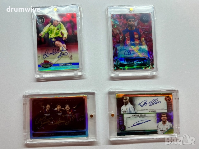 4 футболни карти:Ronaldinho,Yamal,Suarez+Neymar+Messi,Ronaldo+Zidane, снимка 12 - Колекции - 52066715