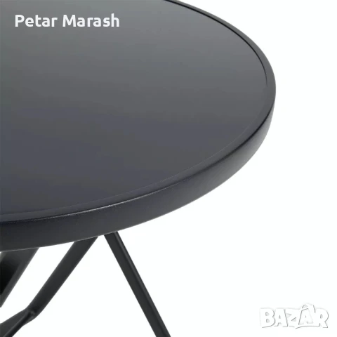 Комплект Thasos – 2 стола и сгъваема маса с темперирано стъкло, антрацит, снимка 9 - Градински мебели, декорация  - 50960913