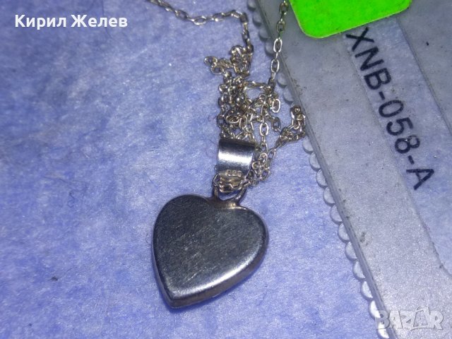 СЪРЦЕВИДЕН СРЕБЪРЕН МЕДАЛЬОН КОЛИЕ СРЕБРО 925 с БЯЛ ЕМАЙЛ и ИСКРЯЩИ ЦИРКОНЧЕТА 37906, снимка 7 - Колиета, медальони, синджири - 40770454
