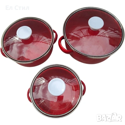Комплект от 3 тенджери - 16см, 18см, 20см, снимка 9 - Прибори за хранене, готвене и сервиране - 53356428