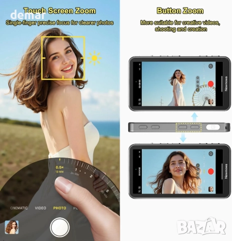 Newmowa Магнитен монитор с тъчскрийн за влог/селфи, 4-инчов, снимка 3 - Селфи стикове, аксесоари - 51878249