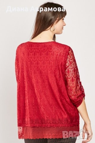 макси червени блузи, снимка 2 - Туники - 30974419