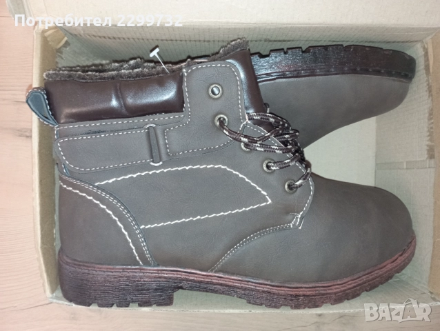 Нови топли мъжки боти № 43 – кафяви, снимка 3 - Мъжки боти - 52599666