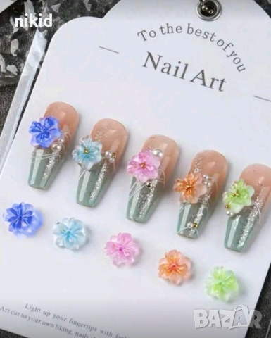 10 бр 3d малки цветя цветчета цветенца цвете декорация нокти маникюр акрил, снимка 4 - Продукти за маникюр - 53892996