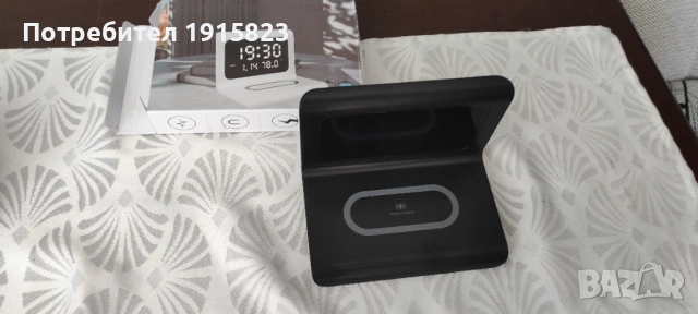 безжично зарядно с часовник и будилник, снимка 4 - Друга електроника - 54098585