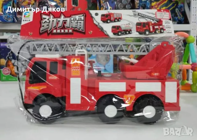 Детска голяма пожарна кола със стълба, снимка 3 - Коли, камиони, мотори, писти - 48110780