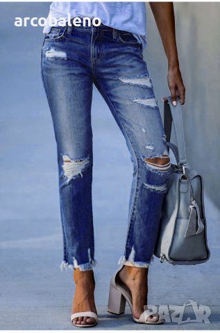 Дамски накъсани изпрани протрити дънки, 3цвята , снимка 7 - Дънки - 39459978