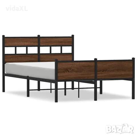 vidaXL Рамка за легло без матрак кафяв дъб 120x200 см инженерно дърво, снимка 1 - Спални и легла - 56147566
