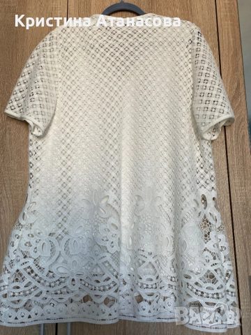 Уникална блуза бяла, цялата от бродерия - 2XL, снимка 11 - Туники - 52399322