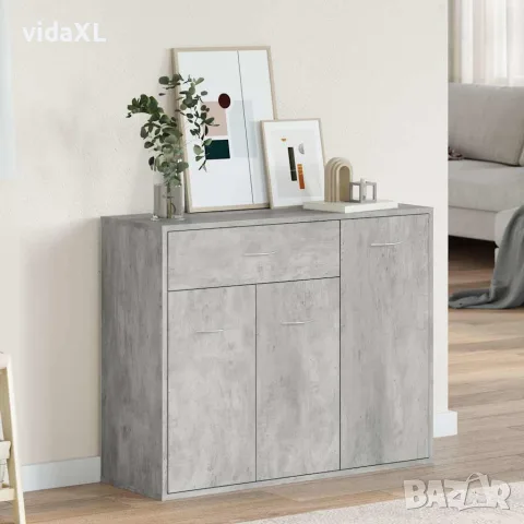 vidaXL Бюфет, бетонно сив, 88x30x70 см, инженерно дърво, снимка 2 - Бюфети - 56147760